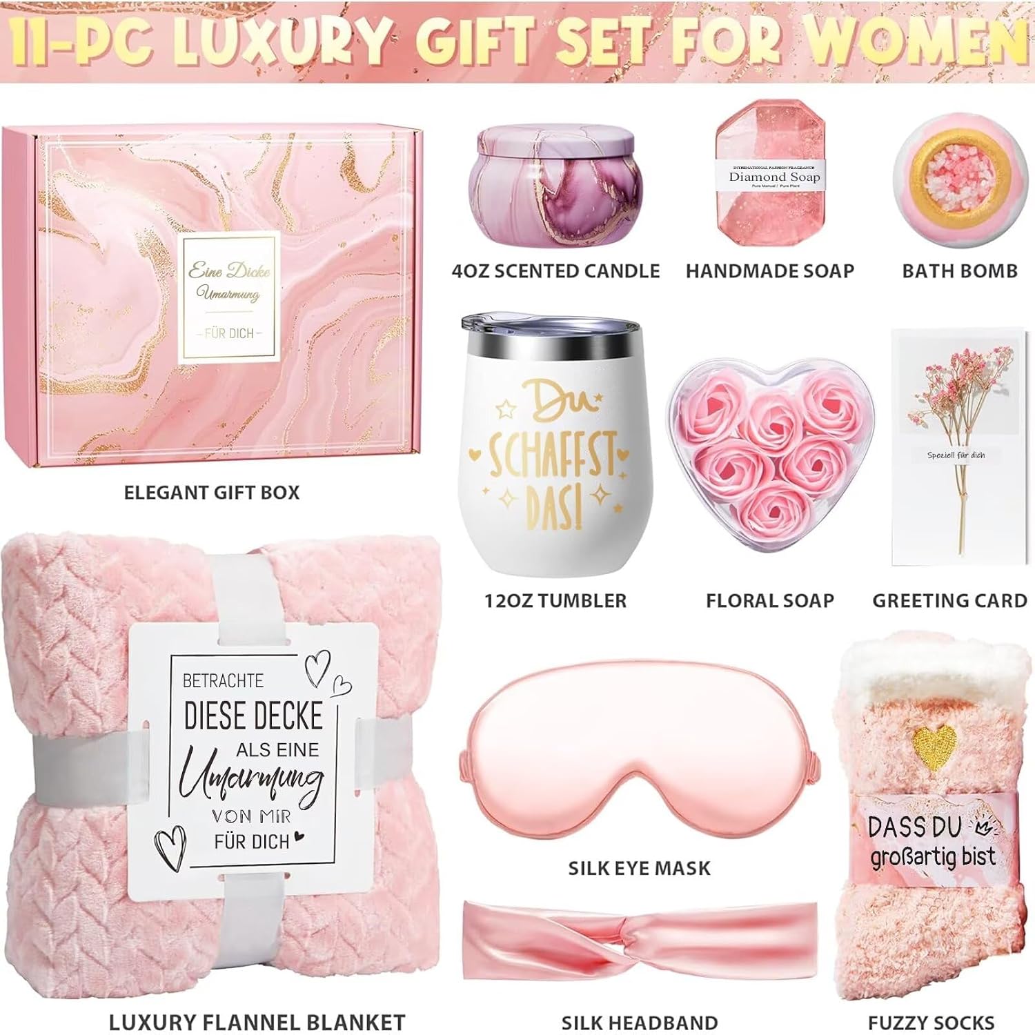 Gifts for Women, Pink, 11-Piece Spa Selfcare Idea for Women – Bild 2