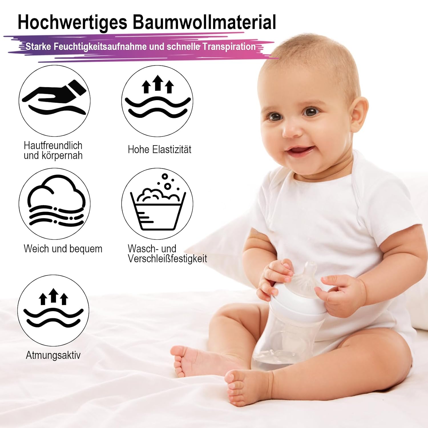 Tigvio Baby Bodysuits Paint Bibs for Baby Shower (Pack of 16) – Bild 4