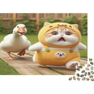 Katze im Kostüm 1000 Teile Puzzle Recyclingpapier Erwachsene Ente Überraschung Lernspiel Stressabbau Heimaktivität Geschenk 70x50cm