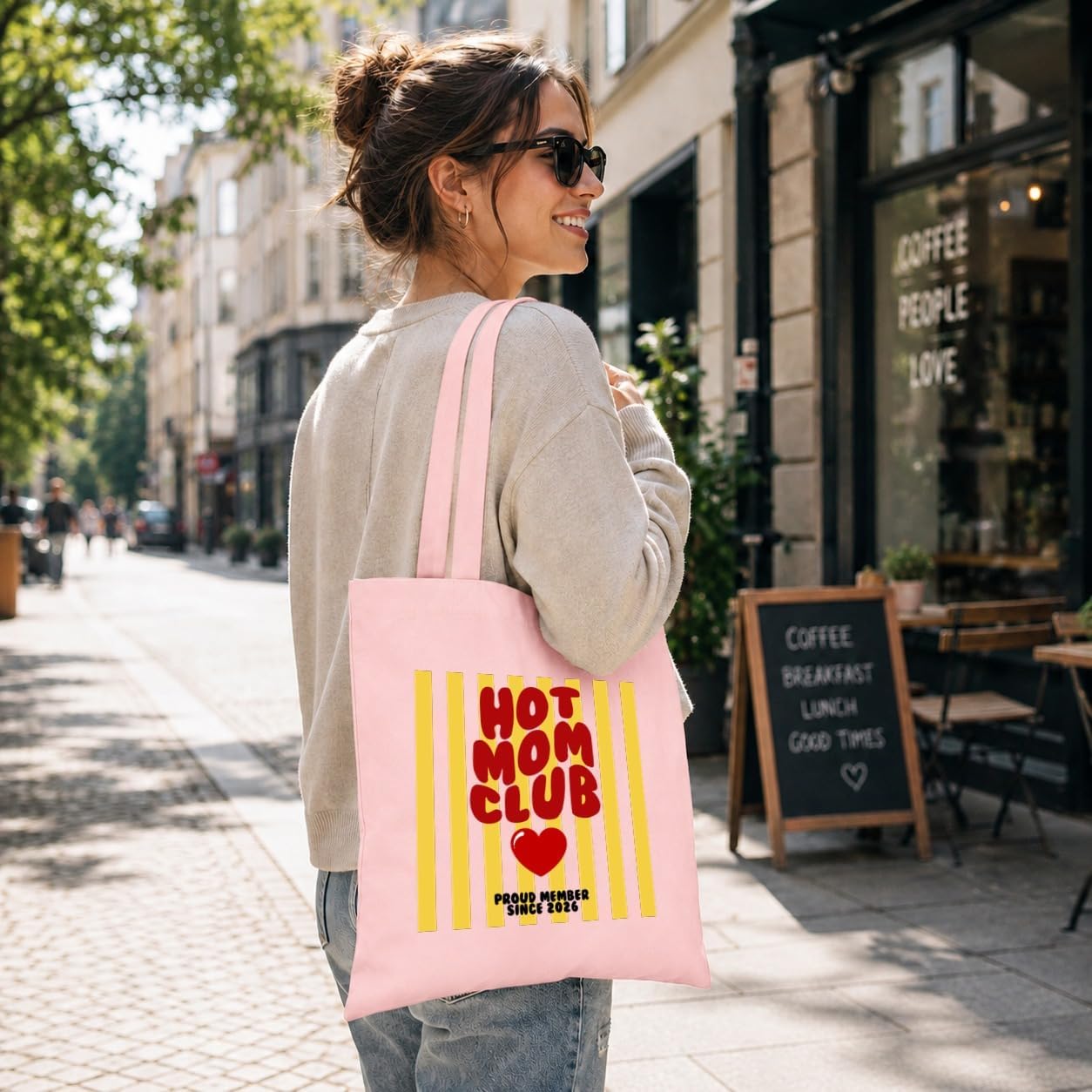 LIEBTASTISCH® Cotton Bag Hot Mom Club Proud Member Since 2026 - Fabric Bag for Mum - Gift Mother's Day Birthday Christmas Best Friend – Bild 2