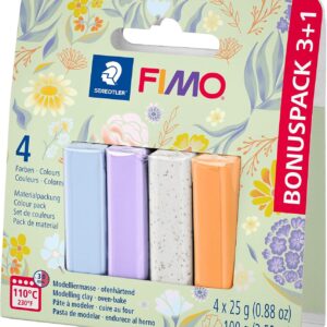 STAEDTLER Fimo Soft Modelling Clay Bloomy - Soft Oven Hardening Clay for Beginners and Hobby Artists - Creative Craft Clay with Bright Colours - Jewellery Decoration and Accessories