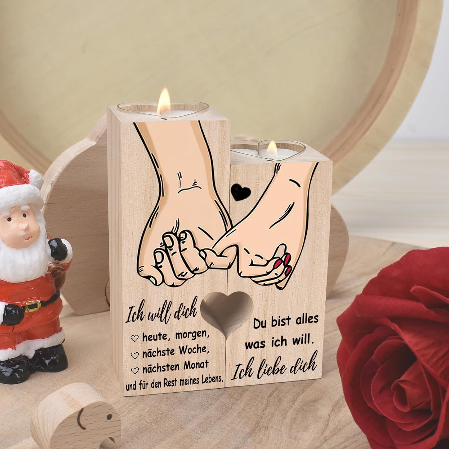 I Love You Gifts, Anniversary Gift for Him and Her, Candle Holder - Wedding Anniversary Gifts for Couples, Romantic Gift for Woman and Man – Bild 3
