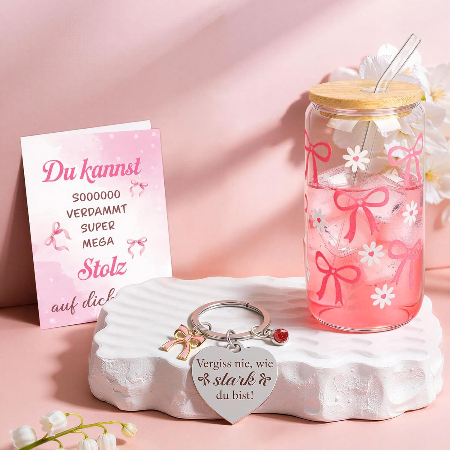 Giftota Gift Set for Women - Lucky Pig Self Care Wellness Gift Box with Bow Glass Cup & Scented Candle - Birthday Gift for Girlfriend, Best Friend, Sister - Gift Idea Women – Bild 4