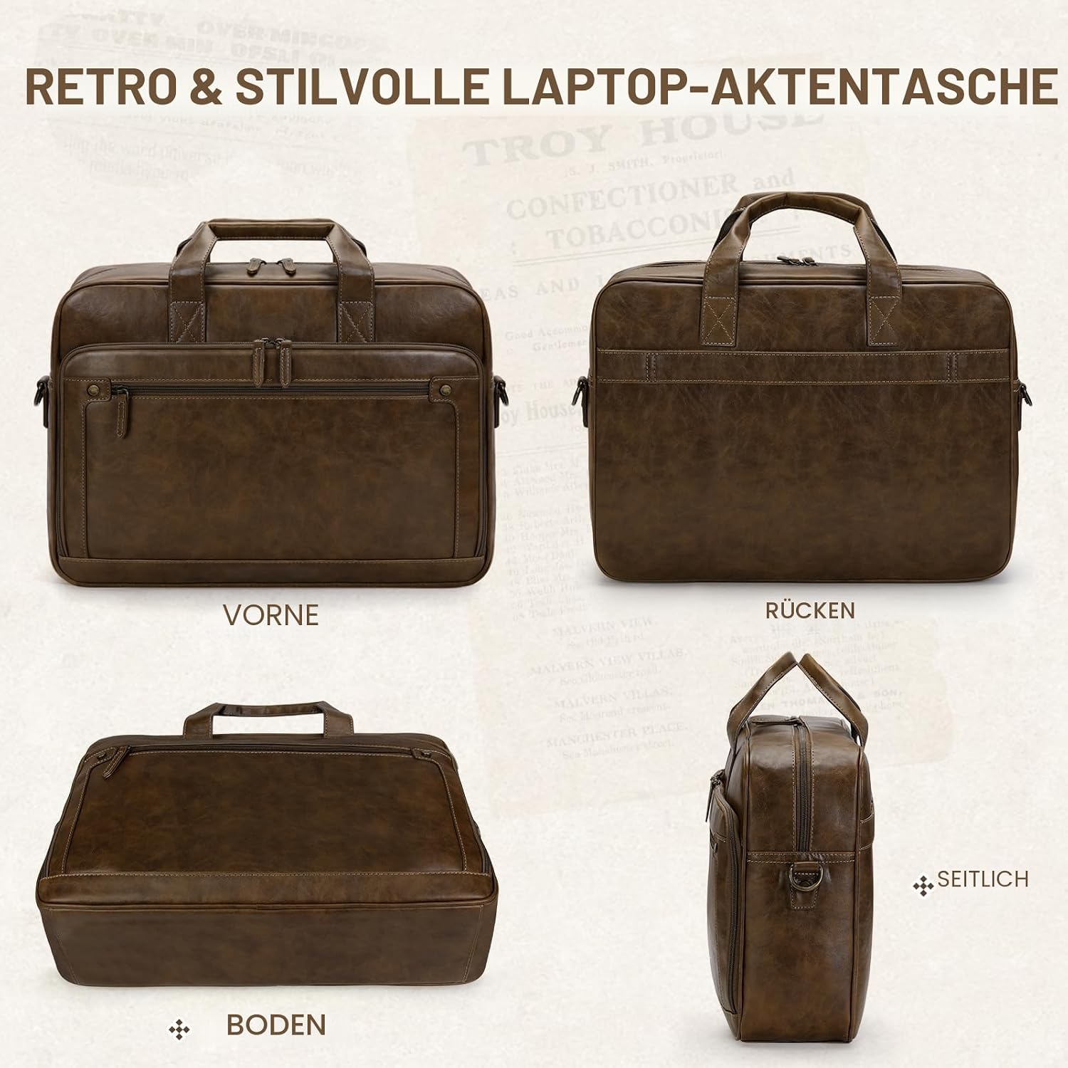 RAINSMORE Work Bag Men's Waterproof Briefcase Men's Teacher Bag Messenger Bag – Bild 7