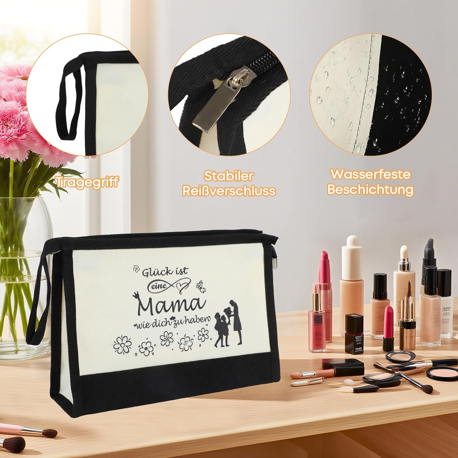 Seutgjie Gifts for Mum, Mother's Day Gift with Greetings Card, Mum Bag, Canvas Shopping Bag, Carry Bag, Cosmetic Bag Set for Birthday, Mother's Day, Christmas – Bild 6