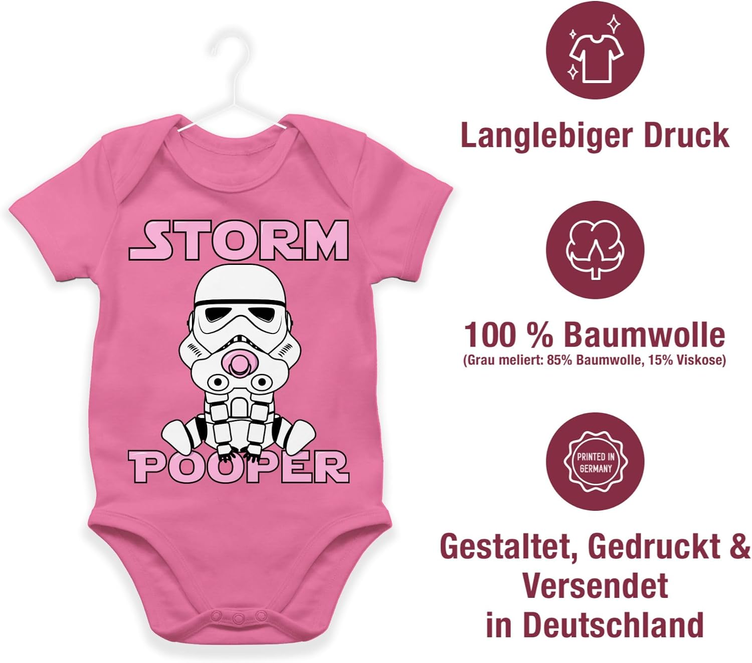 Shirtracer - Baby Body Kurzarm - Sprüche - Storm Pooper I – Bild 6
