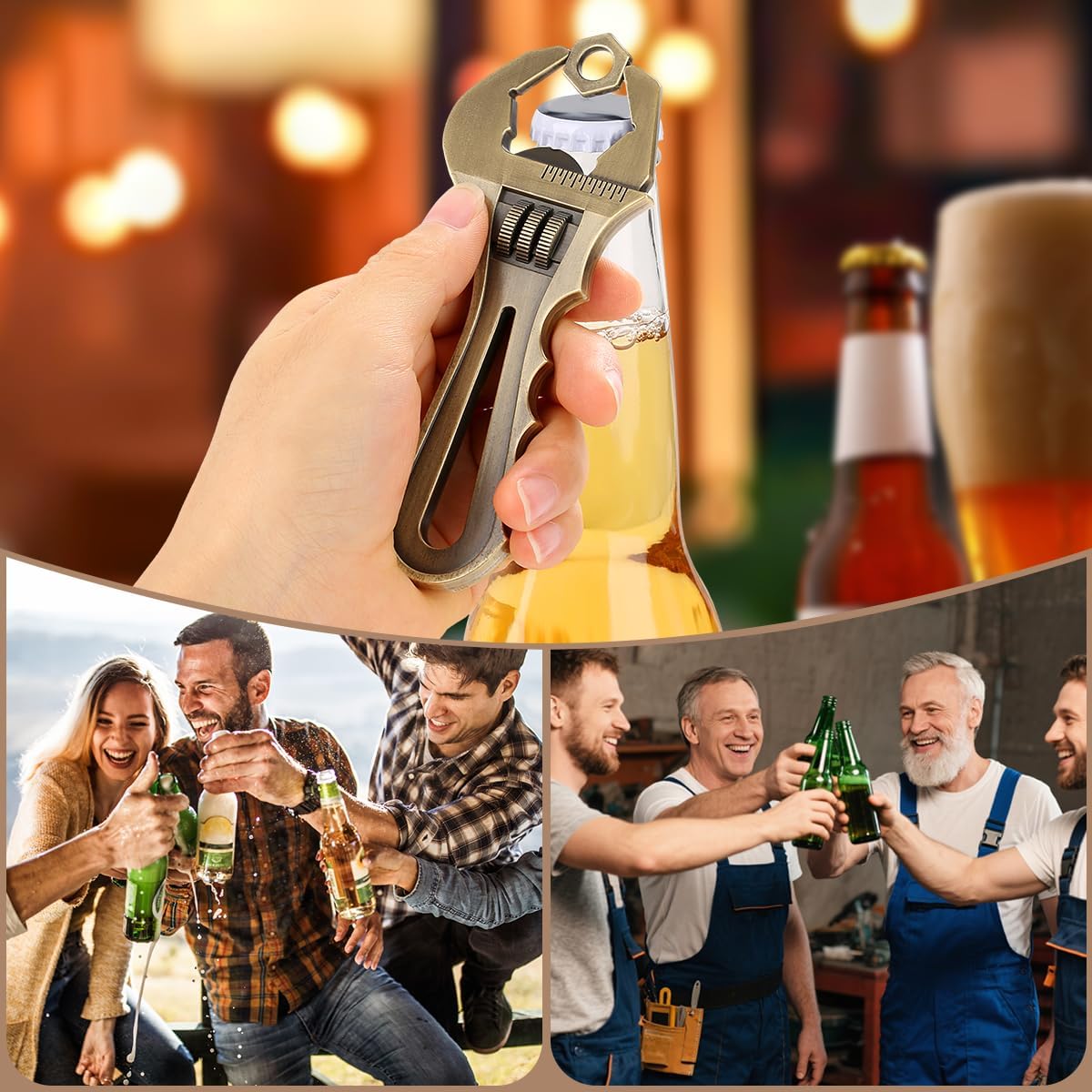 LKKCHER Wrench Beer Bottle Opener, Dad Makes It Heal Wrench for Father Men Birthday Christmas Father's Day Gift, Wrench Gift, Gift for Craftsmen – Bild 4