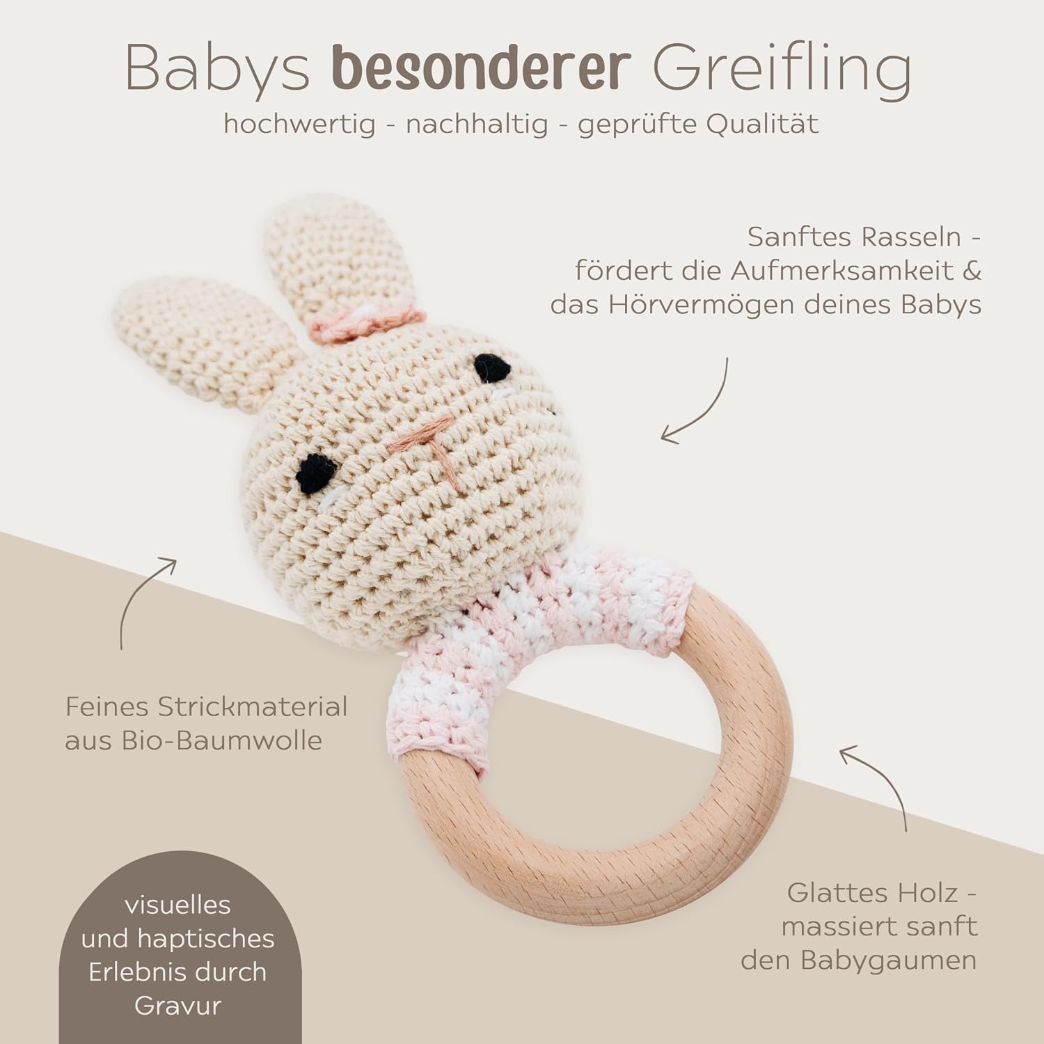 wunderwunsch Teething Ring Gift Personalised Baby Gifts for Birth – Bild 3