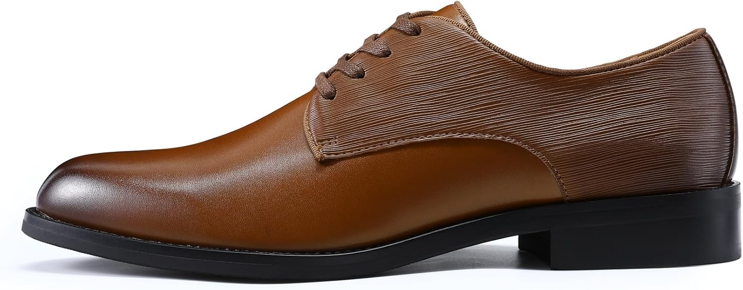 Allthemen Men's Dress Shoes Modern Lace-Up Leather Business Shoes Derby Lace Leather Shoes – Bild 4