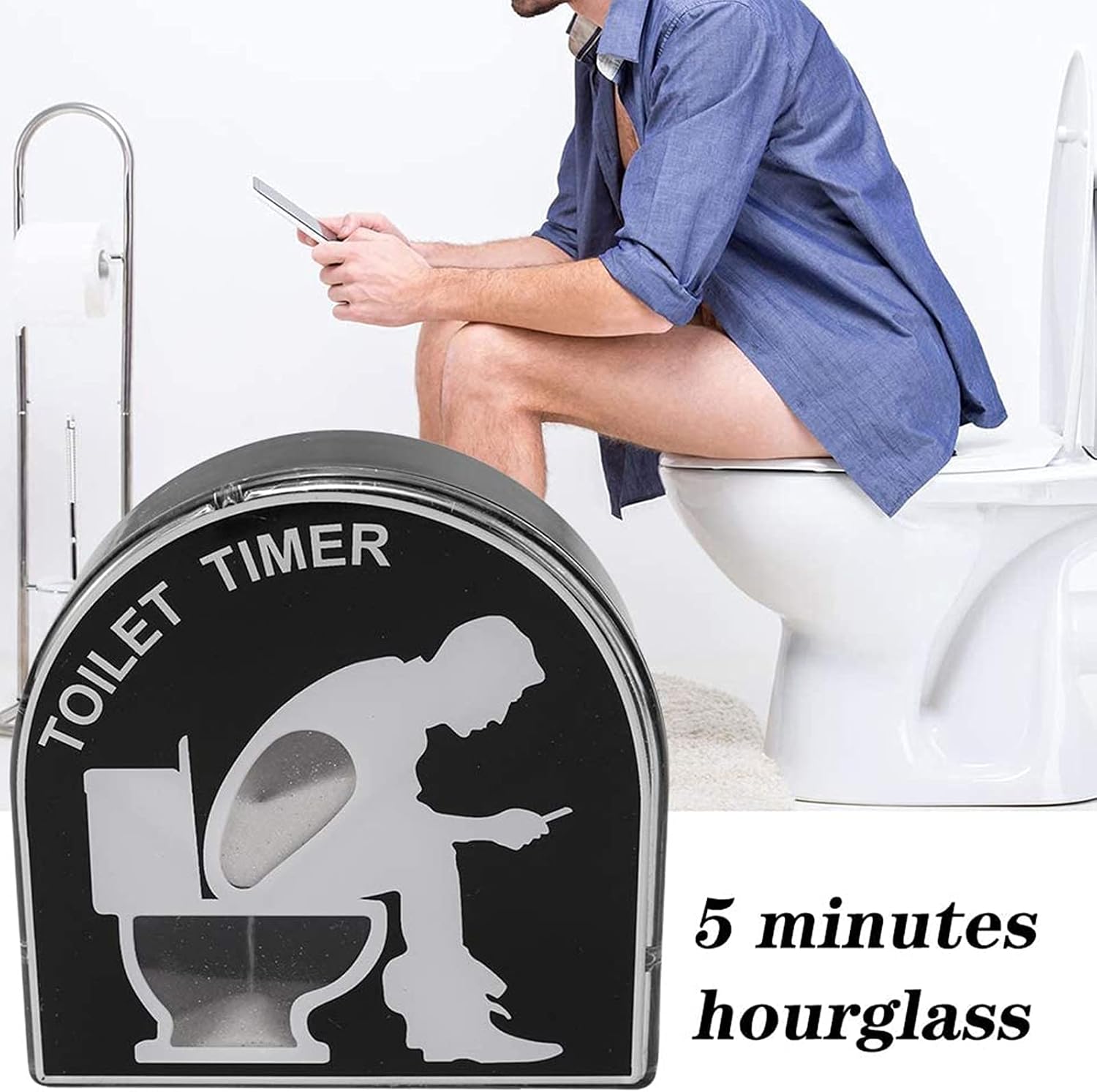 5 Minute Sand Toilet Hourglass Timer, Kids Brushes, Timing Tool, Home Garden, Home Decor Toy, Funny Gifts for Men, Husband, Dad, Father's Day, Birthday Gag (C) – Bild 3
