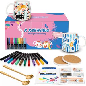 Ceramic Painting Set for Adults, DIY Cups Painting Set for Beginners