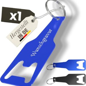 Gravurtastisch Bottle Opener Personalised with Engraving – Beer Opener with Desired Text – Gift for Dad and Men – Father’s Day Wedding Guest Gift – Stainless Steel (1, Blue)