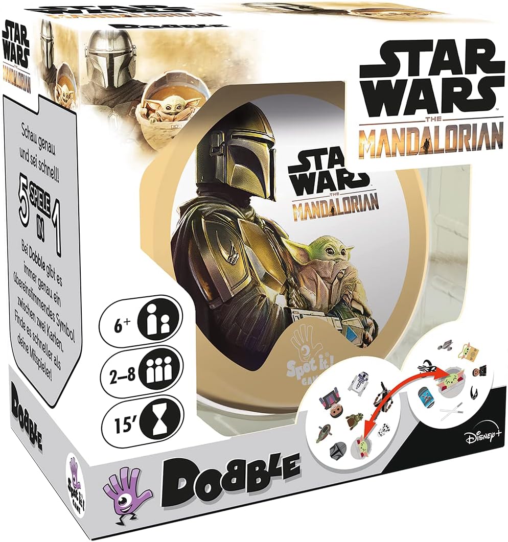 Asmodee, Dobble Star Wars: The Mandalorian, Fast-paced Family Game, German