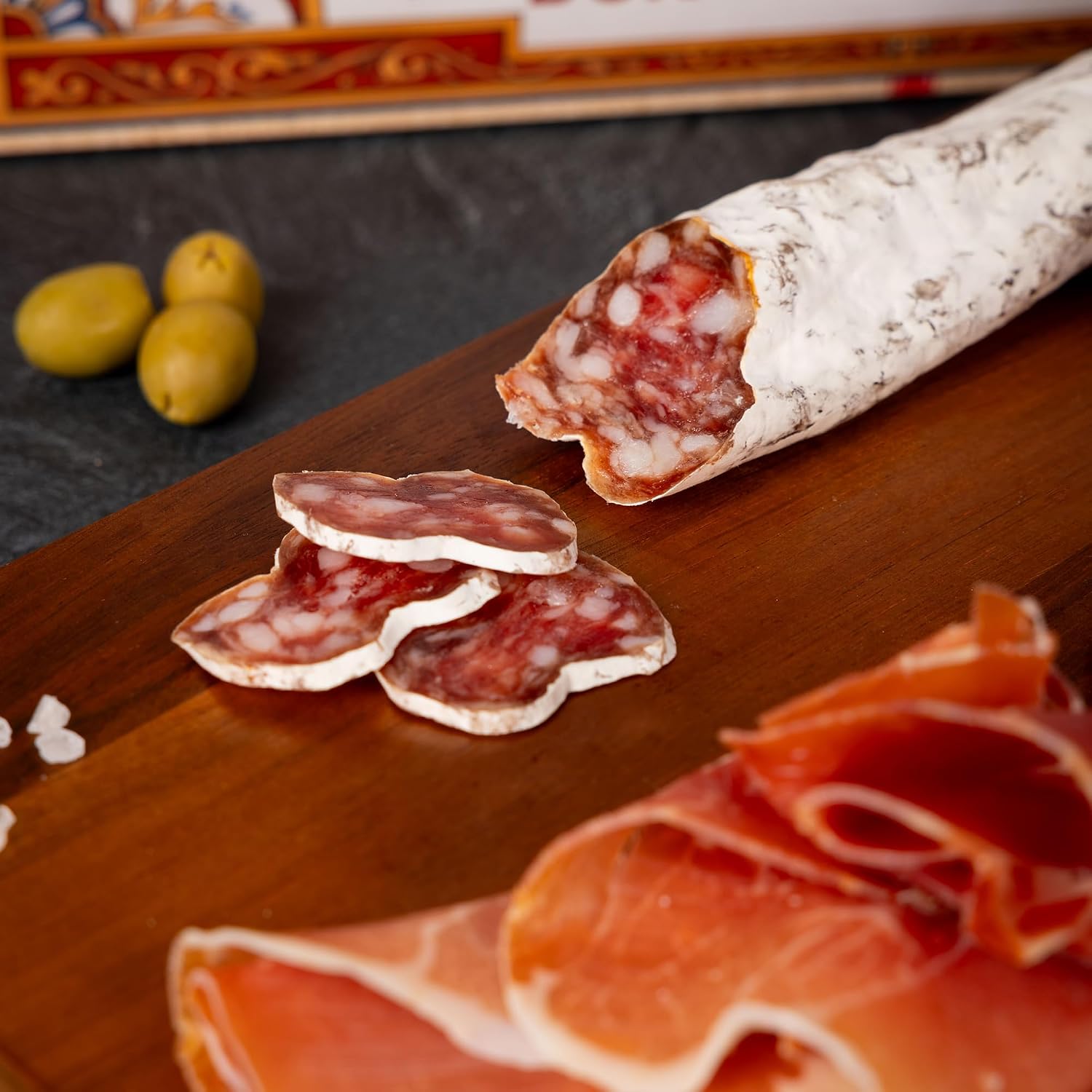 Wurstbaron Spanish Sausage Gift Set España Gourmet | Fuet Original + Fuet Truffle + Chorizo + Serrano | Gourmet Delicatessen from Spain | Gift Box for Meat Lovers – Bild 3