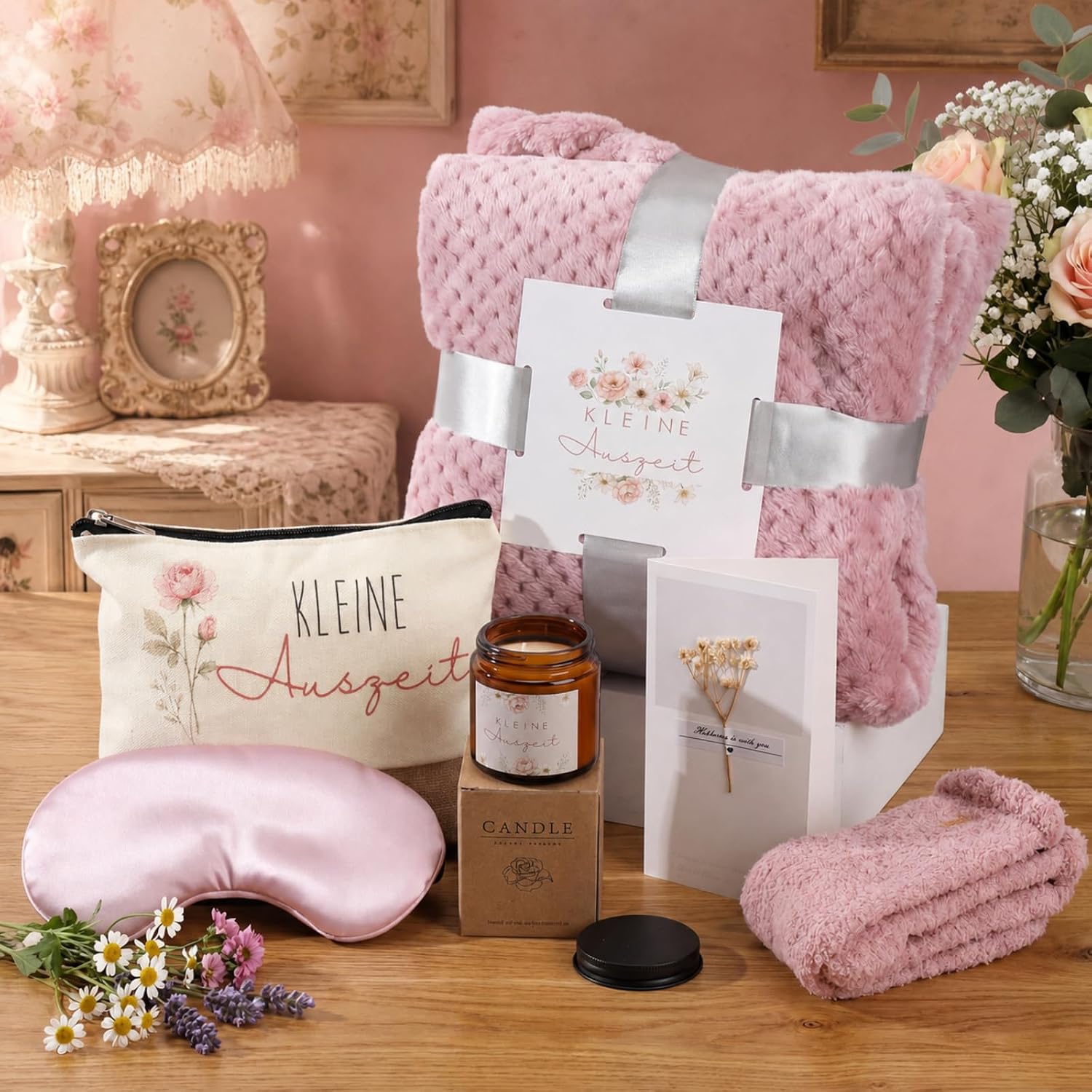 BBTO Gifts for Women Scented Candle Blanket Cosmetic Bag Small Time Out – Bild 2