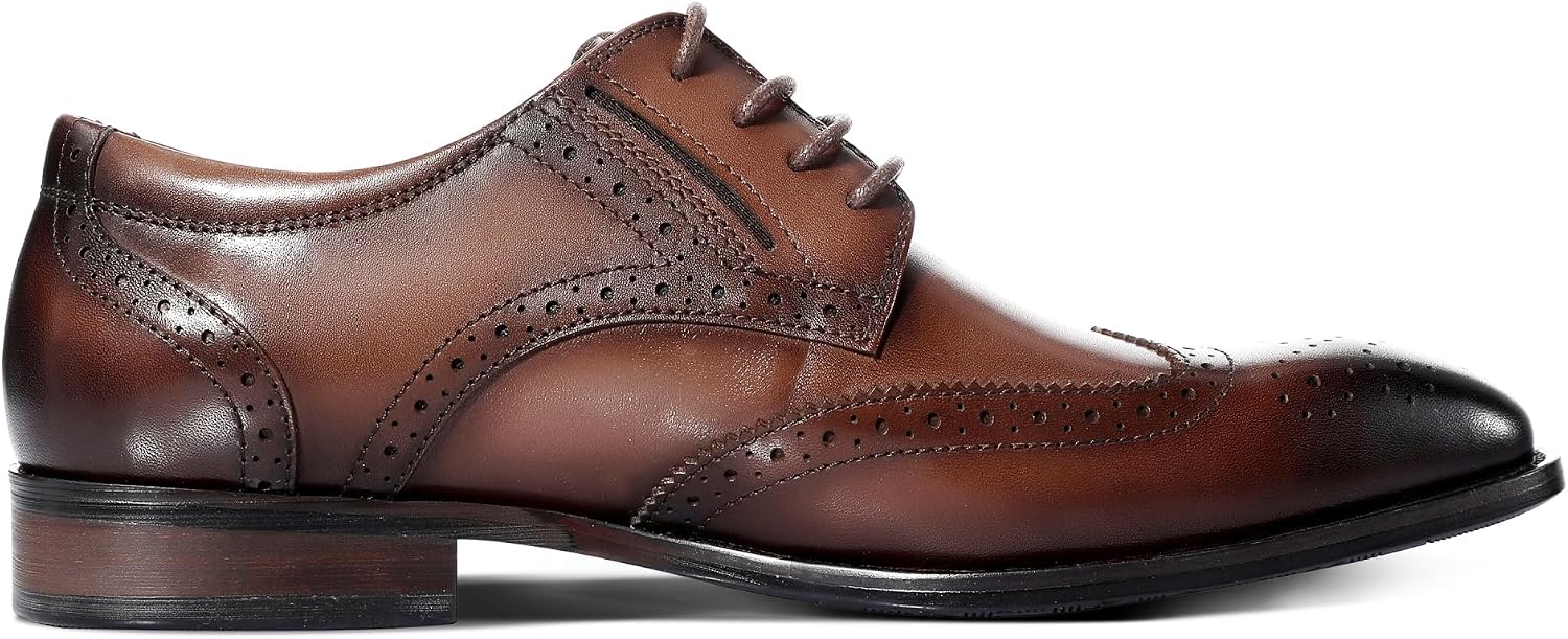 Allthemen Men's Suit Shoes Leather Modern Leather Shoes Business Oxford Derby Shoes Lace-Up Brogues – Bild 2