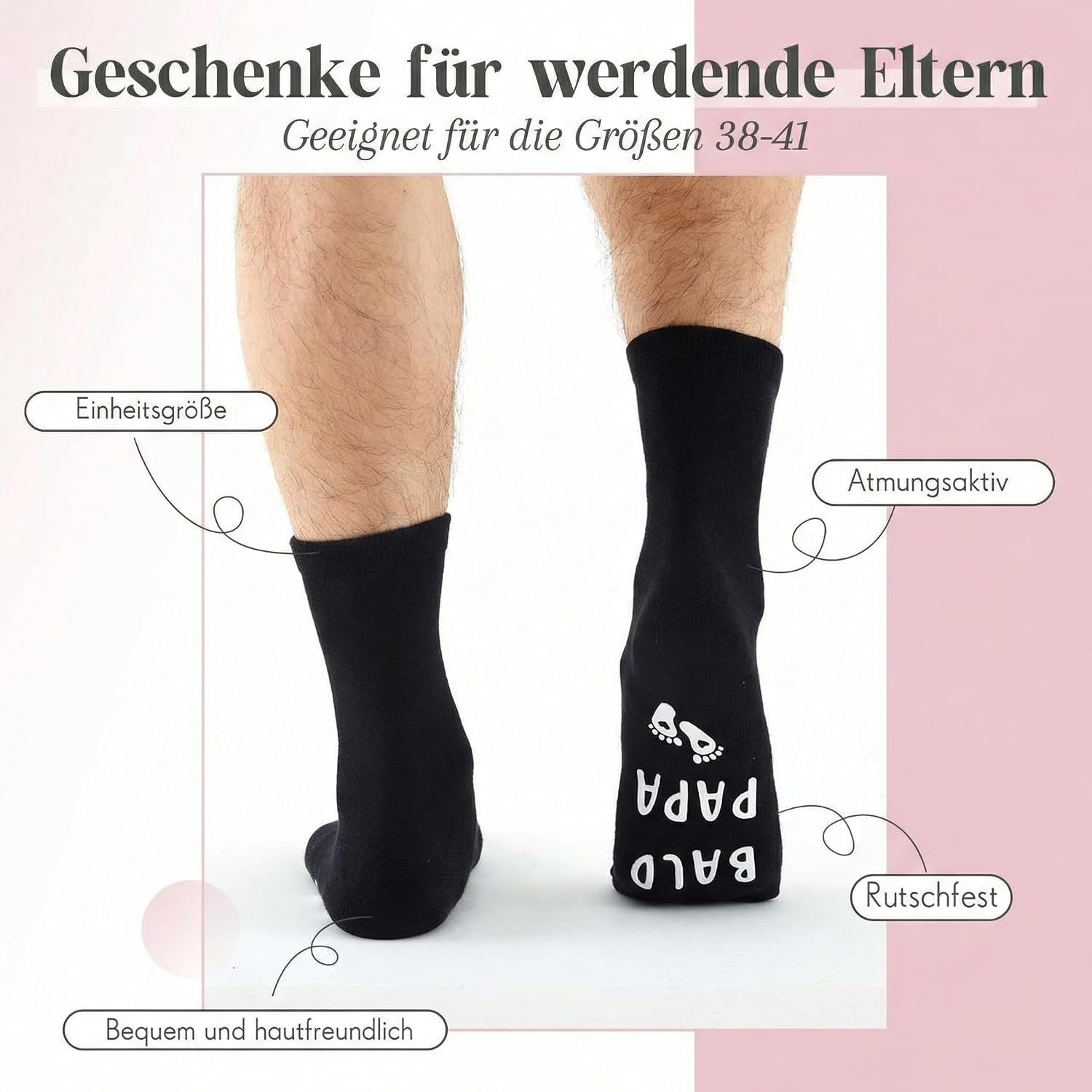 Jadive Gifts for New Parents Non-Slip Socks Decision Coin – Bild 2