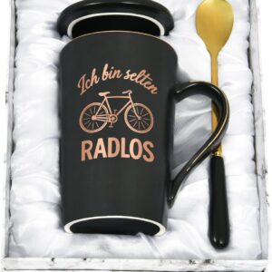 Joymaking Mug Bicycle Gifts for Men Gift Ideas for Cyclists Men Cyclists Cycling Gifts Bicycle Gift Cup 400 ml Black