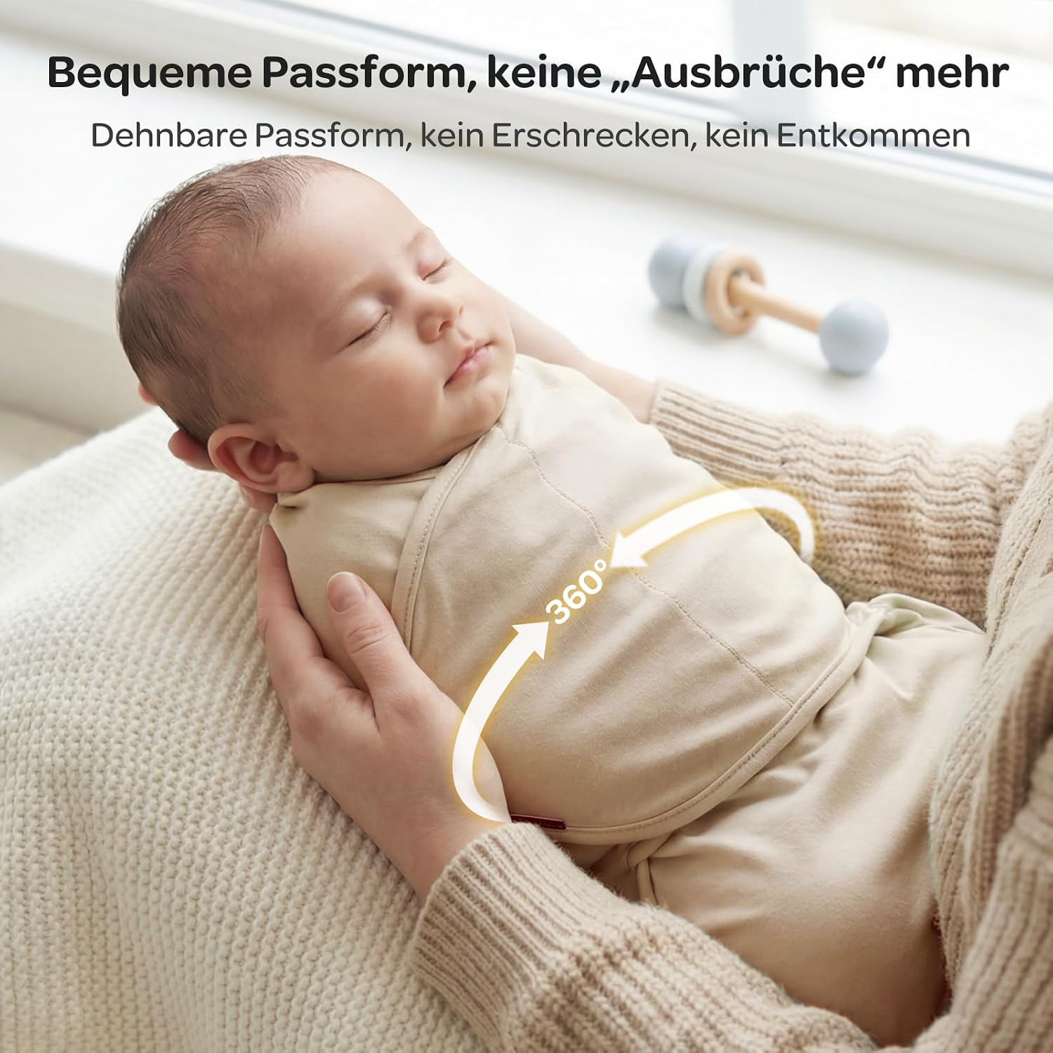 Momcozy Baby Swaddling Bag 0-3 Months Bamboo, Pack of 2, Khaki and Coffee – Bild 7
