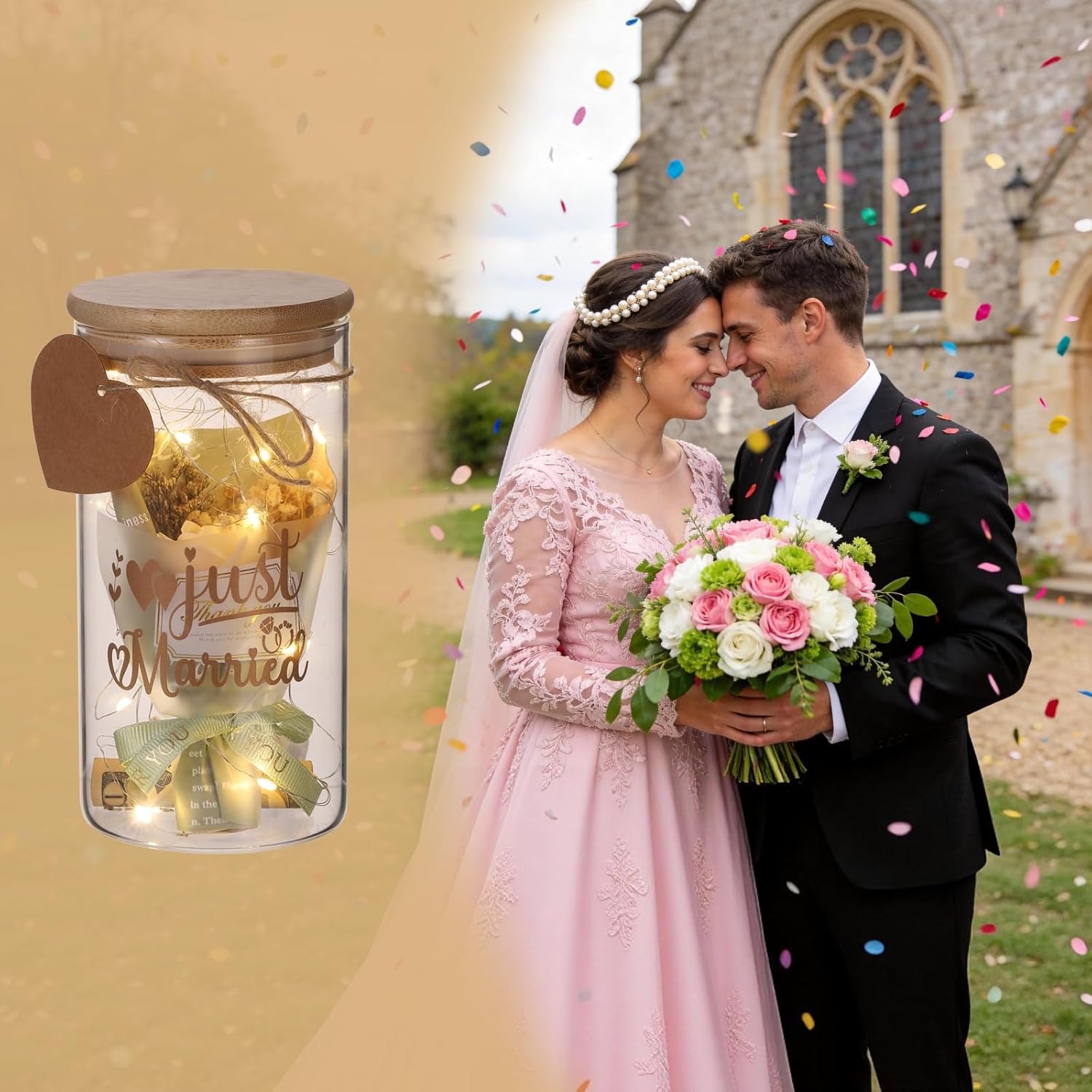 LED Bottle Light Money Box Wedding Gifts for Bride and Groom – Bild 7