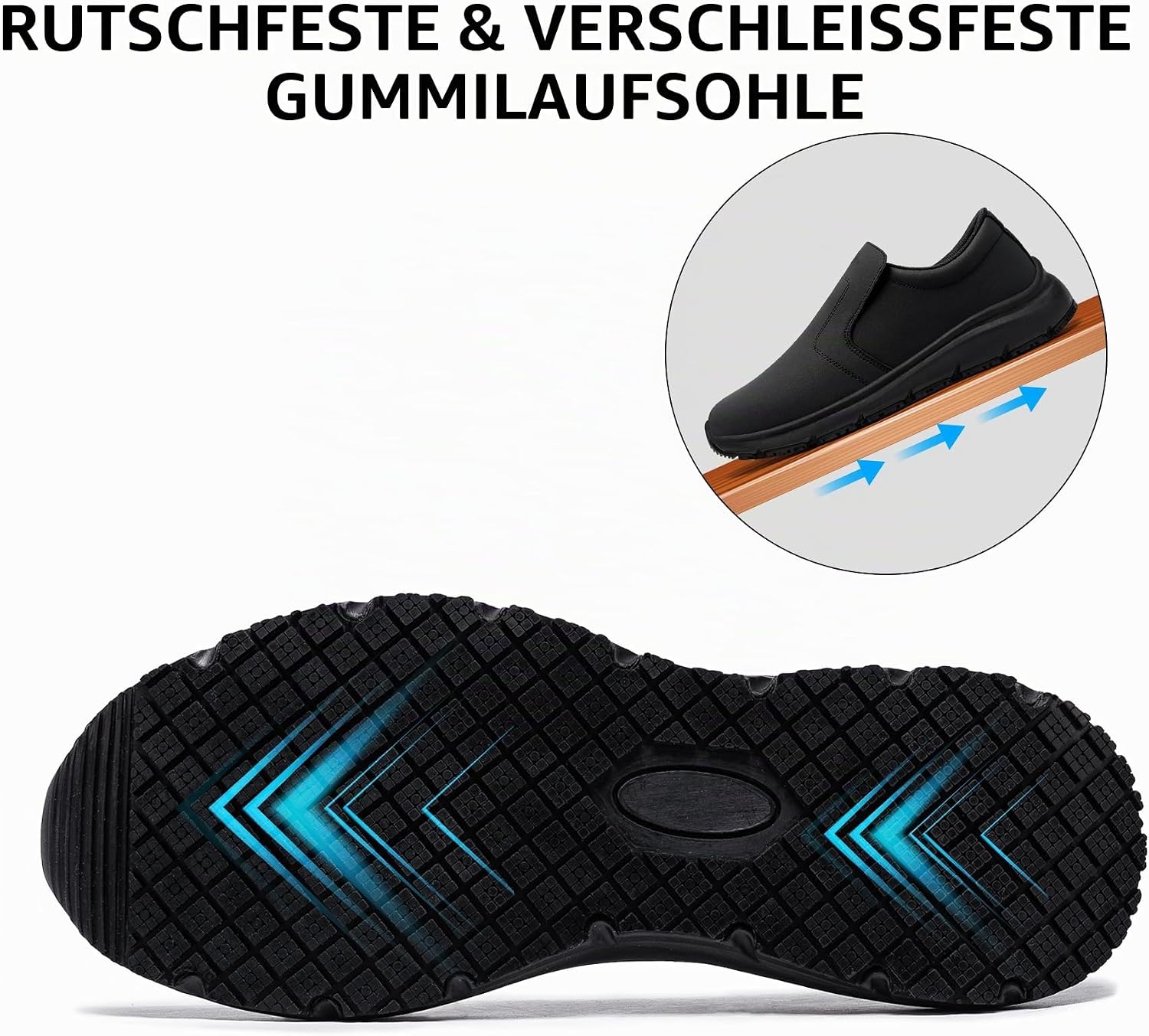 Safety Shoes Men Women Non-Slip Cooking Shoes Waterproof Work Shoes Kitchen Lightweight SRC Comfortable Cushioning Work Shoes with Steel Toe Cap – Bild 4