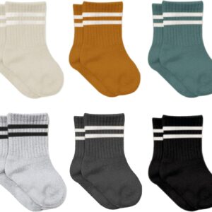 bistyle Cotton 6 Pairs Baby Socks for Newborn Infant 0–6 Months to 3 Years, Stopper Socks Seamless Socks, Boys Girls Children's Socks