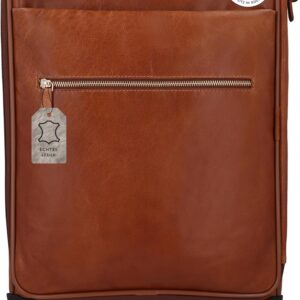 Gusti Leder „Asia“ Leather Trolley Travel Bag – Hand Luggage Suitcase with Wheels, Vintage Weekender Genuine Leather, Women & Men, Brown