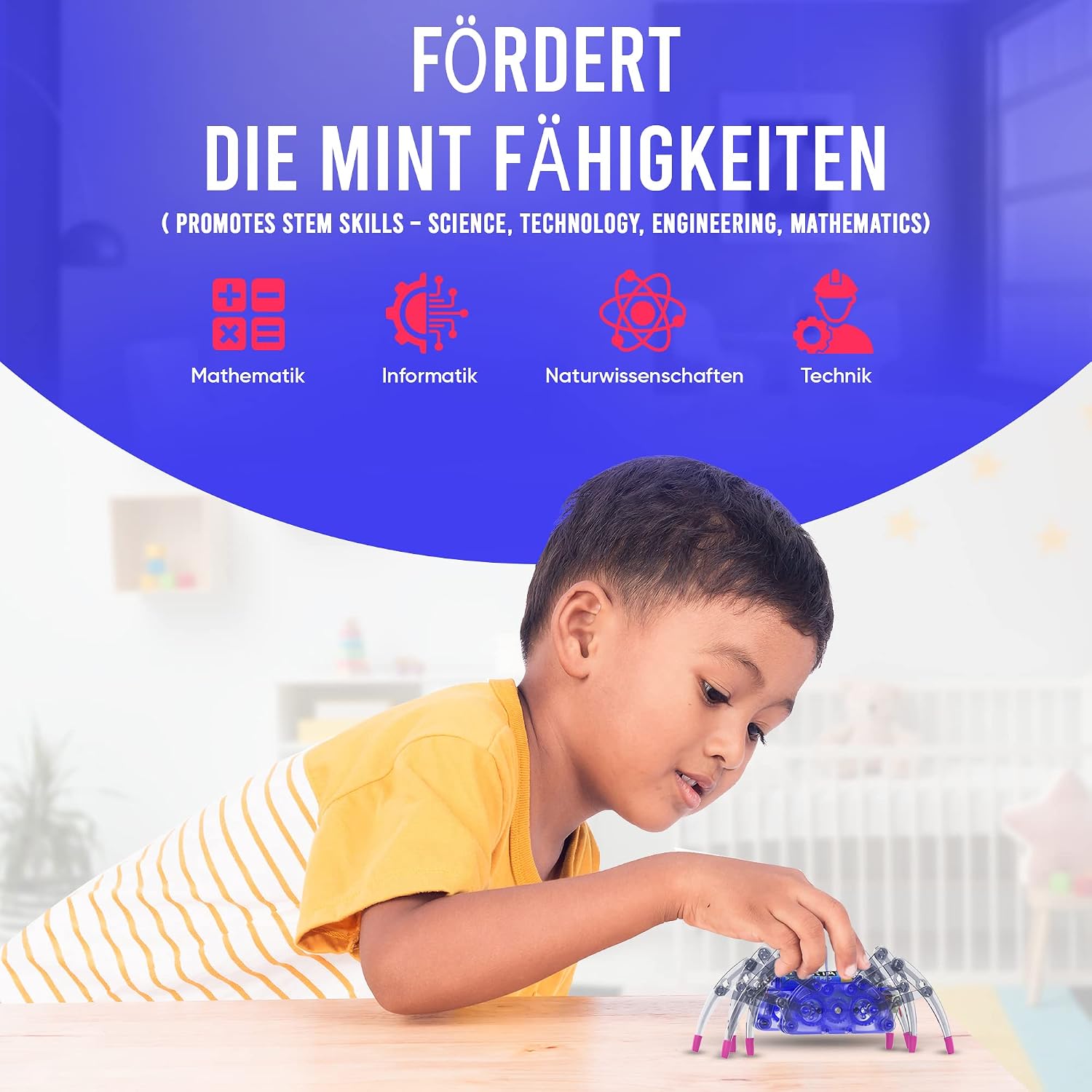 noDNA We love robotics Spider Robot Children's Toy to Build Yourself Spider Robot with 8 Legs DIY Robot Kit for Advent Calendar, Children and Boys from 8 Years – Bild 5