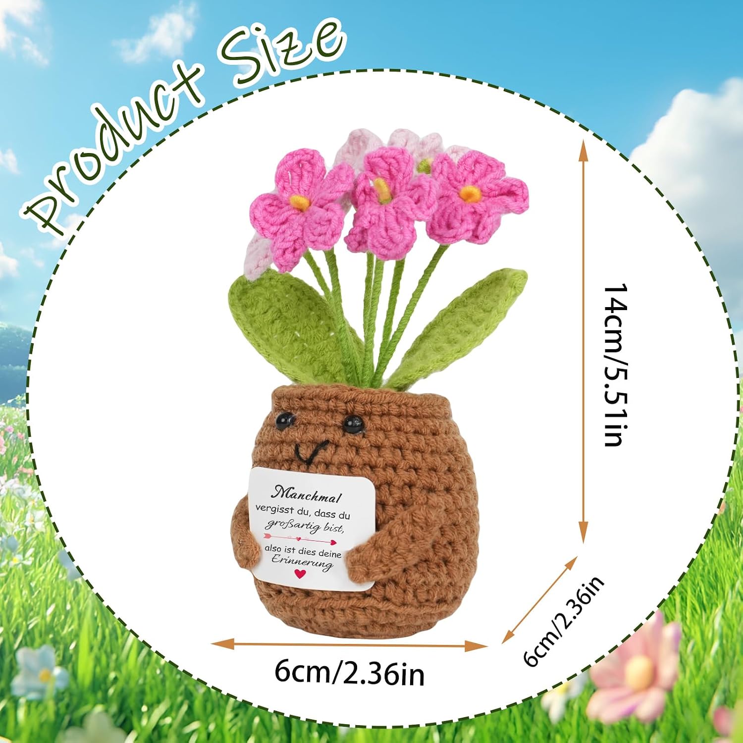 Gifts for Women, Handmade Crochet Flower with Card, Gift & Encouragement Gifts for Mother, Birthday Gift for Couples, Personalised Gifts – Bild 2