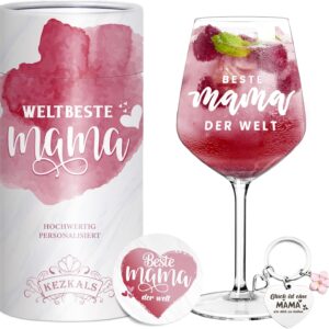 KEZKALS Gifts for Mum Women Her Wine Glass Set Mother’s Day Gift