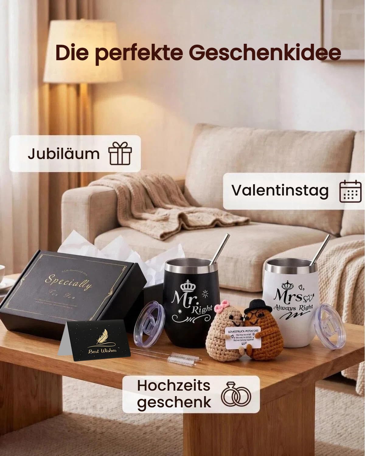 Mr & Mrs Mugs Wedding Gift for Bride and Groom Set of 2 – Bild 5