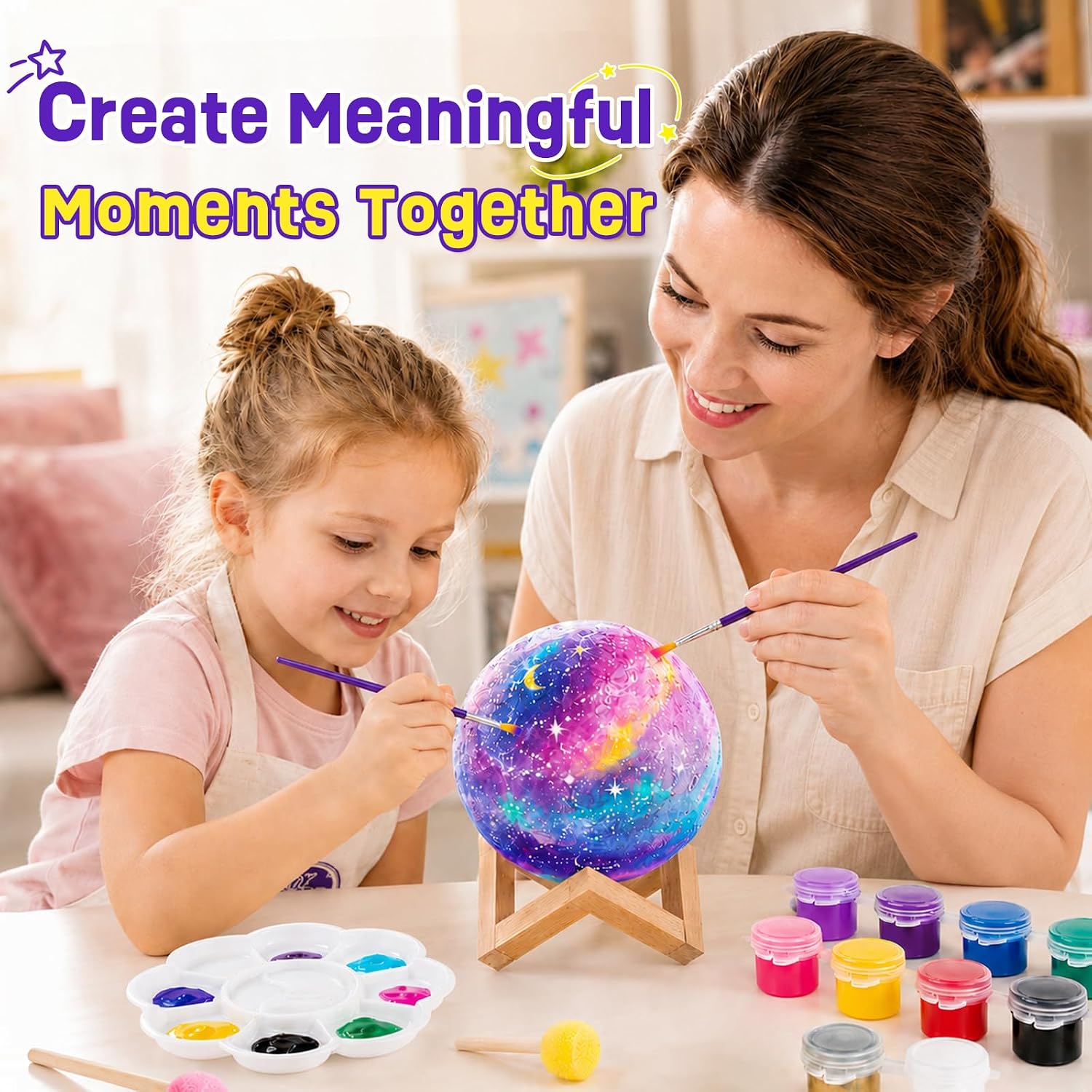 Moon Lamp Craft Set Children Moon Lamp Painting Set Gift Girls 6-12 Years – Bild 5