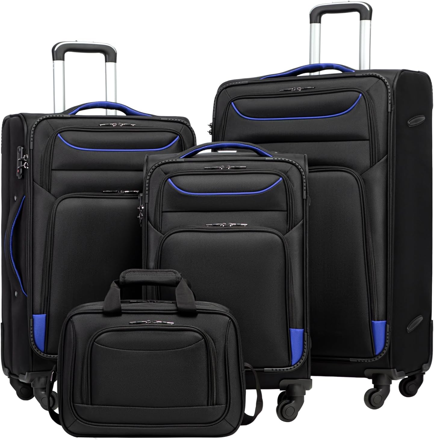 COOLIFE Suitcase Set 4-Piece Soft Luggage 58/66/80 cm and 1 Large Shoulder