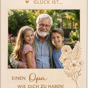 Grandpa Gift, Magnetic Wooden Picture Frame Birthday Christmas
