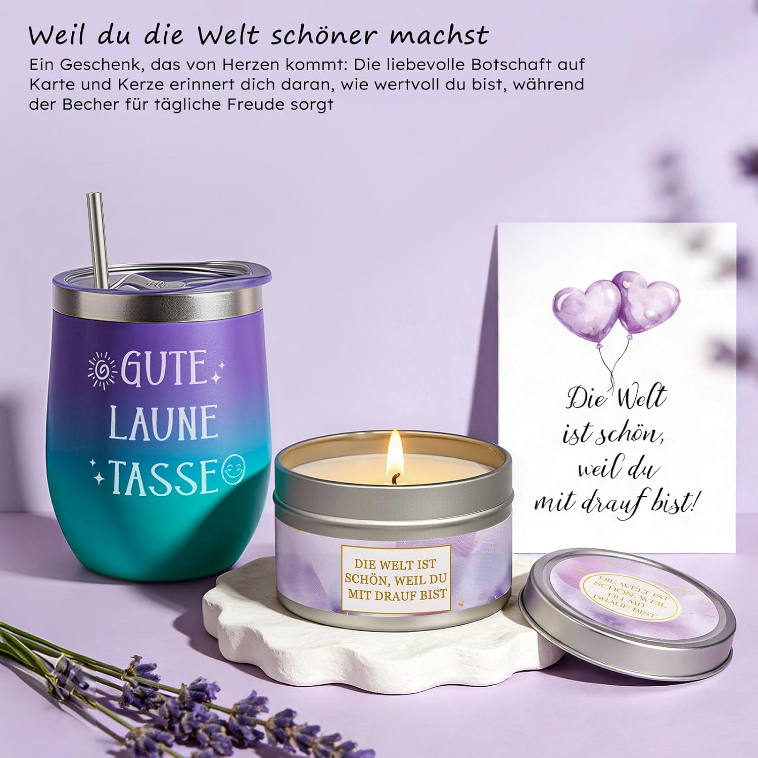 TUZELIYA Gifts for Women Girlfriend - Birthday Gift - Wellness Gift Set - Get Well Soon & Courage Gifts - Gift Ideas for Mum, Sister, Daughter, Colleague, Aunt, Wife - Purple – Bild 4