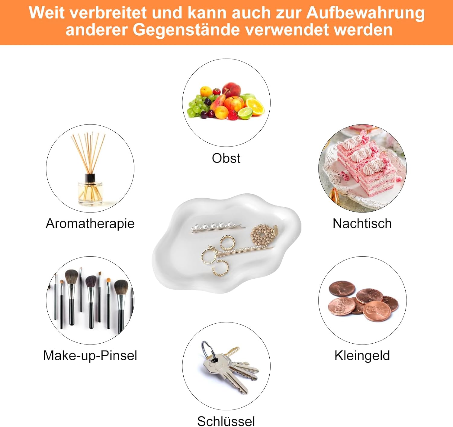 Wolke Jewellery Tray, Ceramic Jewellery Tray, Jewellery Plate, Key Tray, Jewellery Tray, Decorative Bowl, Key Bowl, Decorative Dressing Table Decoration Aesthetic – Bild 7