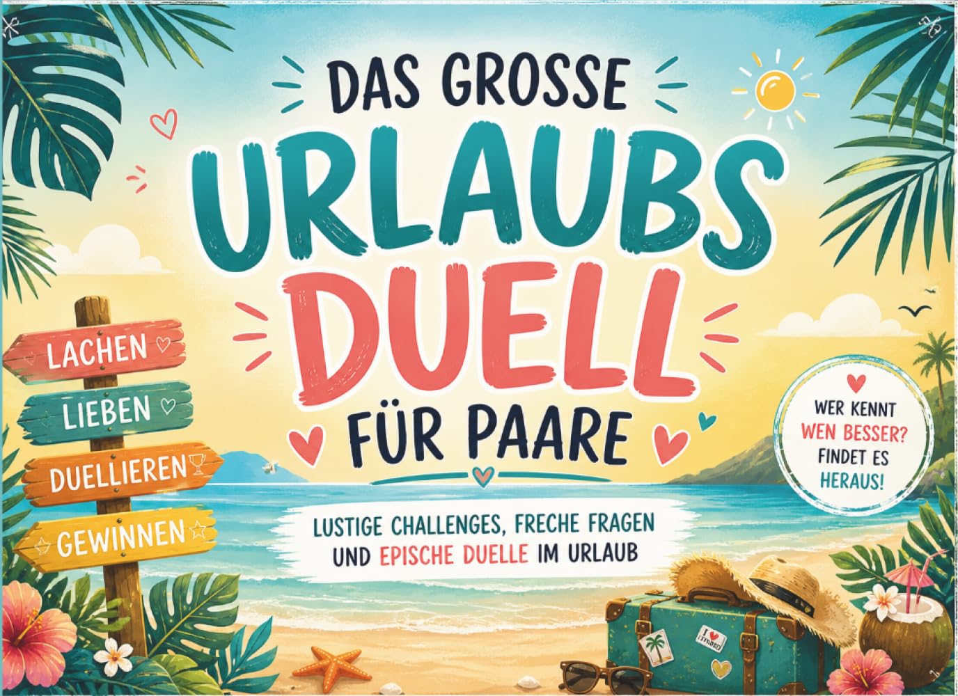 Urlaubsduell für Paare: 30 persönliche Duelle, Fragen, Challenges und Rätsel für Paare | Gemeinsam lachen, knobeln, diskutieren und eure Beziehung stärken | Perfekt für Urlaub, Reisen und Date Nights