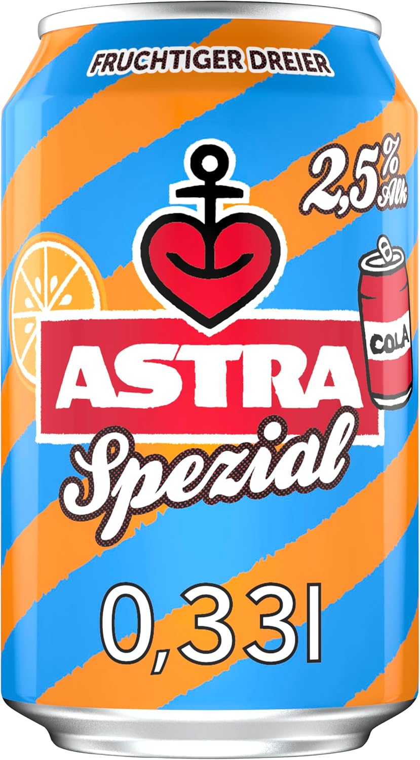 Astra Special Beer Mixed Drink, Disposable Beer Can (24 x 0.33 L), Sparkling Mixes From the Neighbourhood of Astra, Cola and Orange, 2.5% Alcohol Content – Bild 2