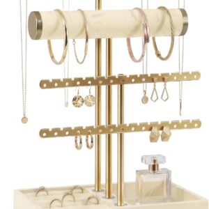 Jewellery Organiser 4 Tier Metal Jewellery Stand in Gold