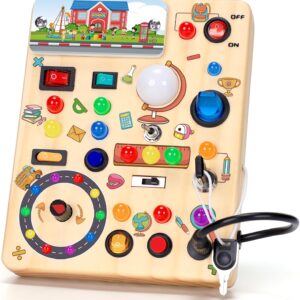 Montessori Toy Busy Board from 1 Year Activity Board Wooden School