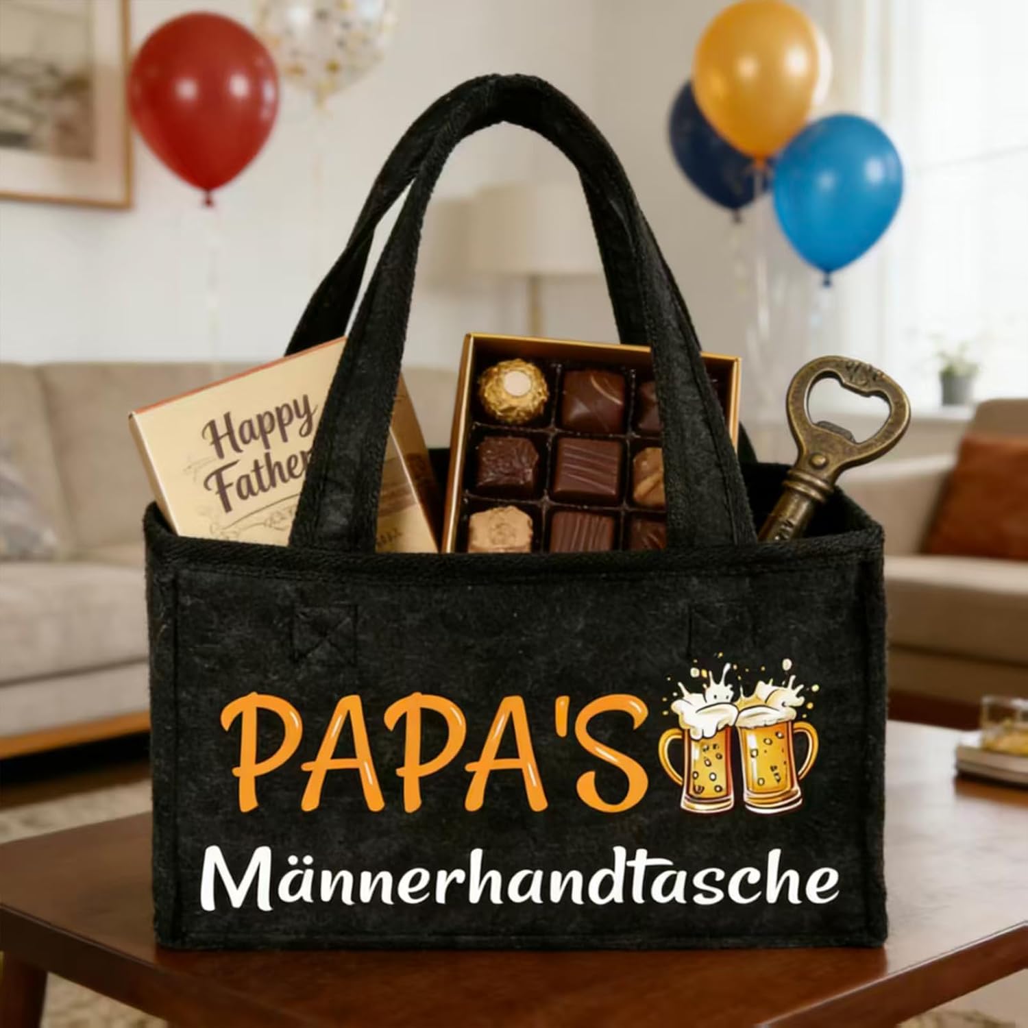 Dad Gift, Birthday Gift for Dad, Men's Handbag Beer – Bild 2