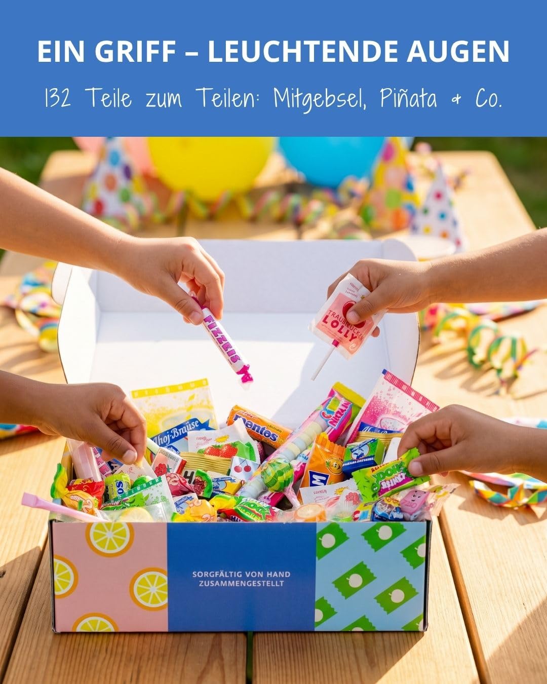 Der Zuckerbäcker Retro Mix 132 Pieces 800g Kids Candy Box – Bild 6