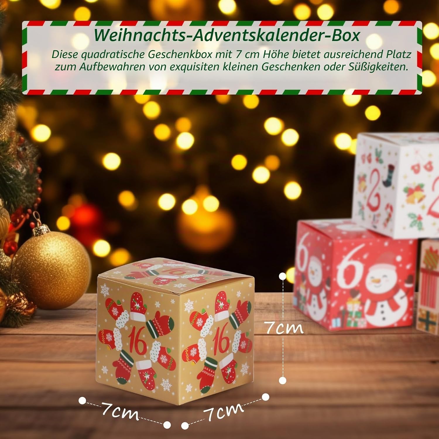 Hianjoo 24 Gift Boxes Christmas Small, 24 x Advent Calendar for Filling, Christmas Calendar Boxes for DIY Crafts, Advent Calendar DIY Crafts – Colourful Paper – Bild 3