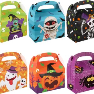 STOBAZA 24 Halloween Gift Boxes Cardboard Candy Box with Handle Party