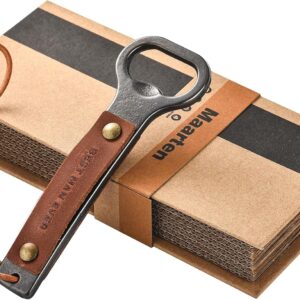 Maarten Christmas Gifts for Men, Personalised Gifts for Men, Retro Bottle Opener with Handwoven Cord and Leather, Best Birthday Gift Men Gifts for Dad