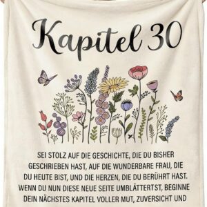 30th Birthday Gifts for Women, Flannel Blanket 130 x 150 cm, Gift for a 30 Year Old Woman, Gift for Her from 1996, Birthday Gifts for Women, Mum, Grandma, Wife