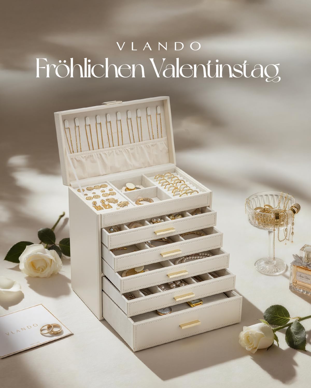 VLANDO Large Jewellery Box with 6 Levels, Room Decoration – Bild 2
