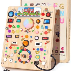 Montessori Toy Busy Board from 1 Year Activity Board Wooden School