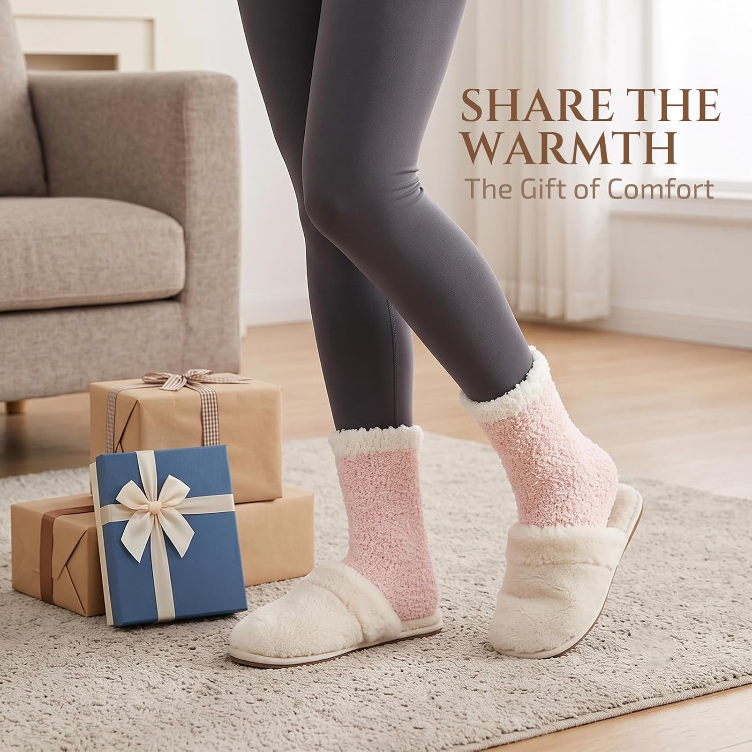 Hocerlu 5 Paar Flauschige Kuschelsocken für Damen Dicke Winter Warm Socken – Bild 6