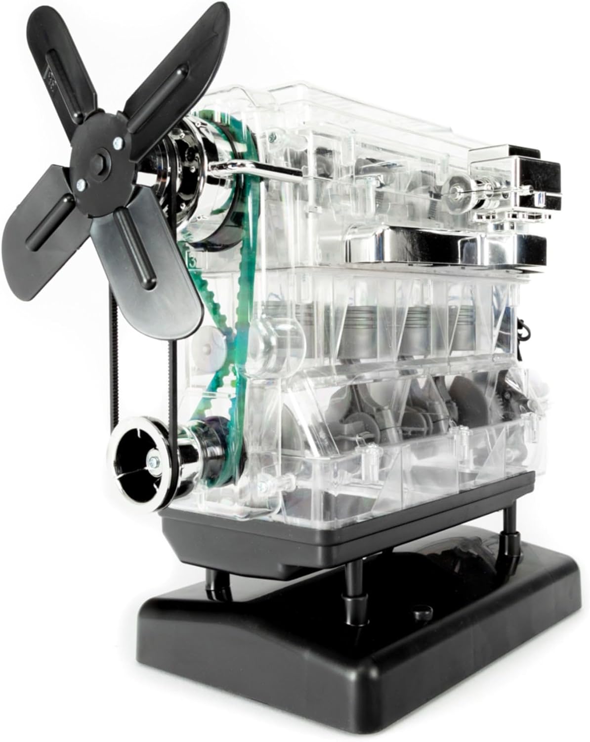 Franzis 67175 – The large technical kit 4-cylinder engine, high-quality model kit in scale 1:3, 100 components for plugging and screwing, including sound module, instructions and accompanying book – Bild 2